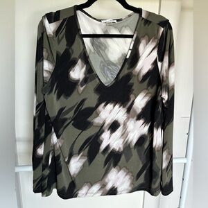 Calvin Klein Printed Long Sleeve Blouse